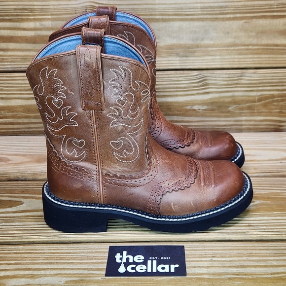 Ariat Shoes Ariat Womens 7 Fatbaby Saddle Boots Pull On Brown